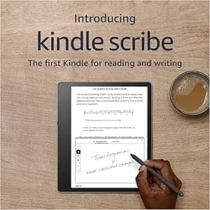 Introducing Kindle Scribe (16 GB), the first Kindle for reading and writing, with a 10.2” 300 ppi Paperwhite display, includes Premium Pen